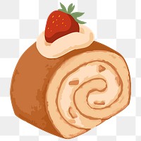 Vectorized hand drawn strawberry shortcake sticker design resource