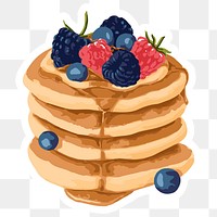 Vectorized hand drawn pancake sticker with a white border