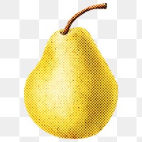 Halftone fresh pear sticker overlay