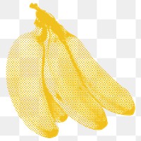 Halftone banana bunch design element 