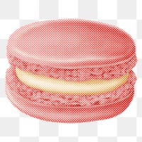 Halftone pink macaron design element 