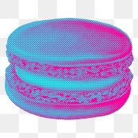 Funky halftone macaron design element with white border 