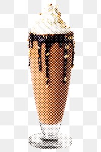 Halftone chocolate milkshake drink sticker design element