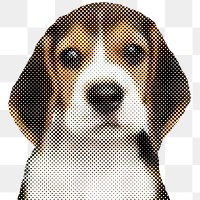 Halftone Beagle puppy sticker design element