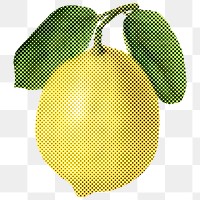 Halftone lemon sticker design element