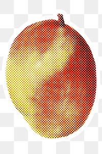 Halftone red mango sticker  with a white border