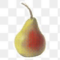 Halftone pear sticker  with a white border