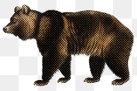 Halftone Brown Bear sticker design element