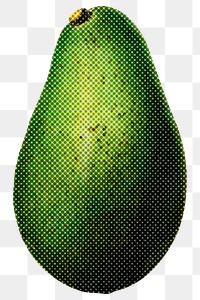 Halftone avocado sticker design element