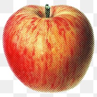 Halftone red apple sticker design element