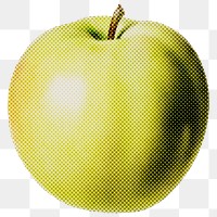 Halftone green apple sticker design element