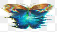 Butterfly glitch style sticker overlay 