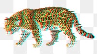 Jaguar with glitch effect sticker overlay