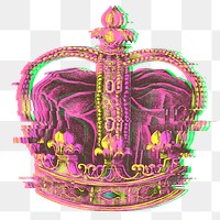 Royal crown with a glitch effect sticker overlay 