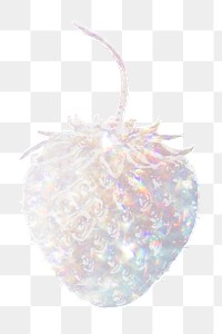 Sparkling silver strawberry holographic style design element