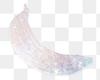 Sparkling silver banana holographic style design element