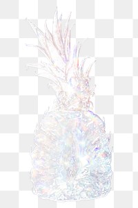 White holographic pineapple sticker design element