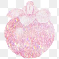 Pink holographic mangosteen sticker design element