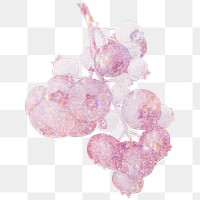 Pink holographic blueberries sticker design element