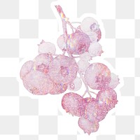 Pink holographic blueberries sticker design element