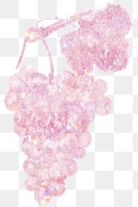 Pink holographic grapes sticker design element