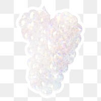 White holographic grapes sticker design element
