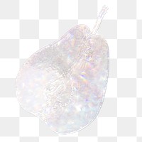 White holographic pear sticker design element