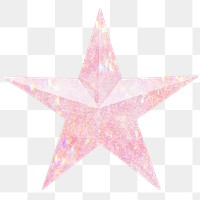 Pink holographic star design element