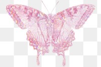 Pink holographic tiger swallowtail butterfly design element
