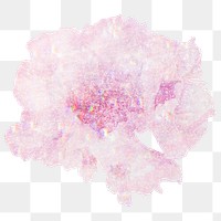 Pink holographic peony flower design element