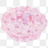Pink holographic cherry pie design element