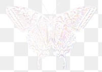 Silver holographic tiger swallowtail butterfly design element