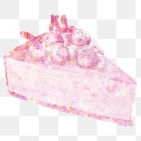 Pink holographic blueberry cheesecake design element