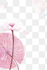 Pink holographic water lily background design element