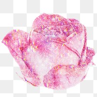Pink holographic blooming rose design element