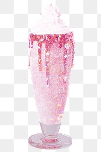 Pink holographic milkshake design element