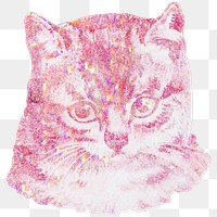 Pink holographic cat design element