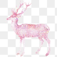 Pink holographic deer design element