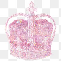 Pink holographic royal crown design element