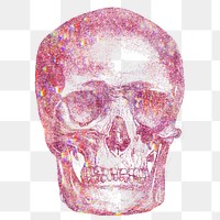 Pink holographic skull design element