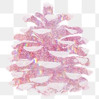 Pink holographic pine cone design element