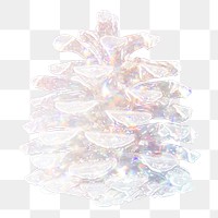 Silvery holographic pine cone design element