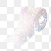 Silvery holographic toilet paper design element