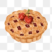 Hand drawn cherry pie design element