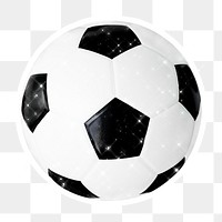 Sparkling football sticker with white border