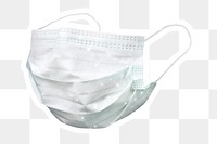 Sparkling surgical mask sticker with white border