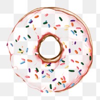 Pink glazed doughnut drawing style overlay