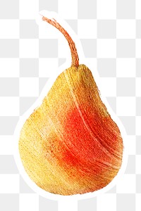 Hand drawn pear sticker design element