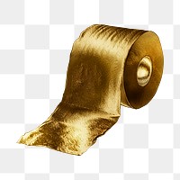Gold roll of a toilet paper sticker design element