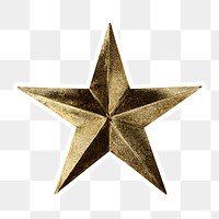 Gold star sticker with a white border